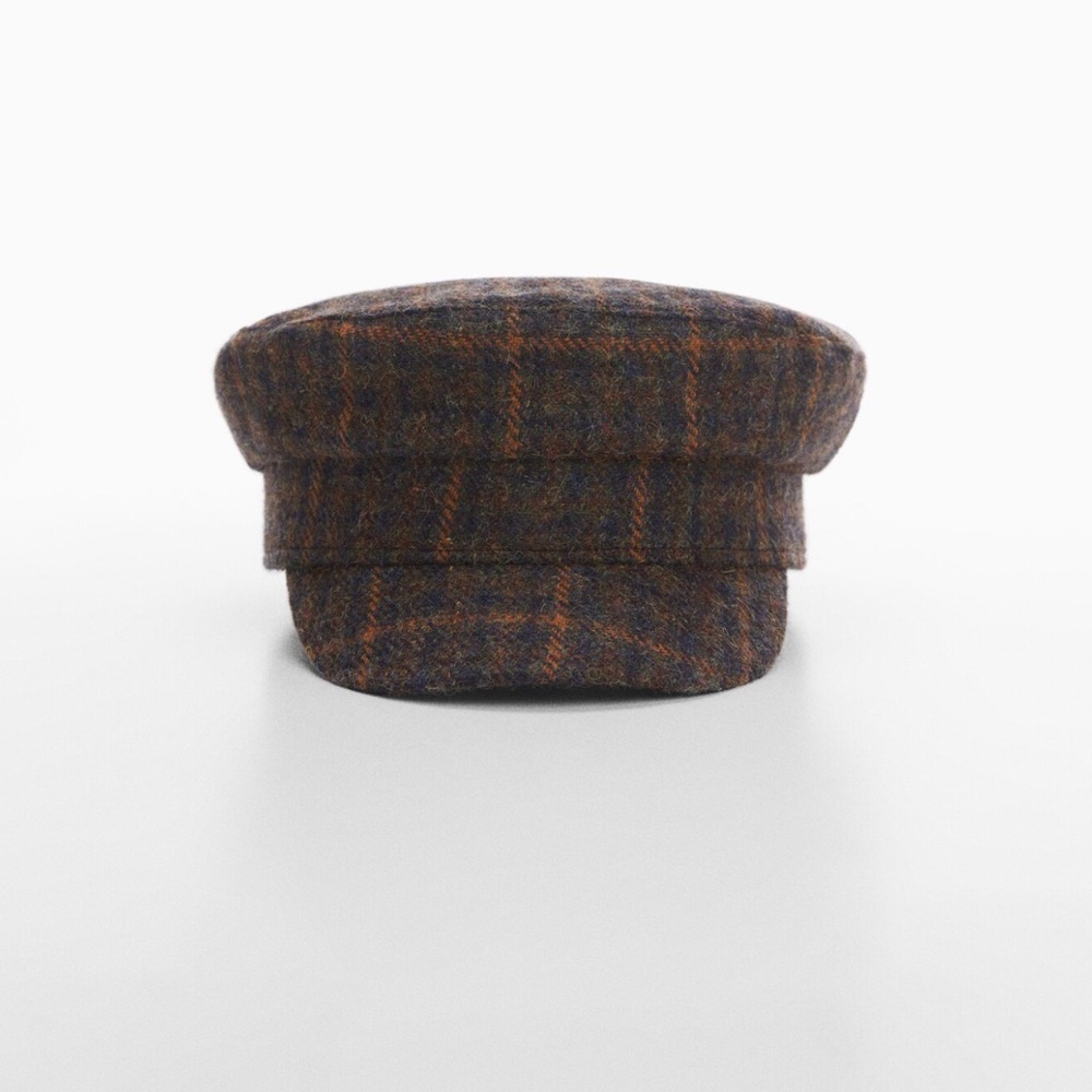 Mango Baker Cap - Wool mix fabric. Printed design. With a visor.  S